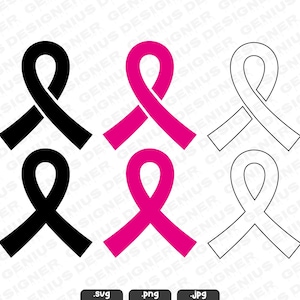 Awareness Ribbon Svg Bundle | Cancer Awareness Ribbon Png | Pink Cancer Ribbon Svg | Breast Cancer Ribbon Svg | Trendy SVG File for Cricut