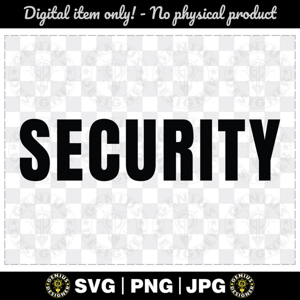 Security Text Svg | Security Word Cut File Svg Png Jpg | Security Guard Word Tshirt Design  Cricut & Silhouette etc.