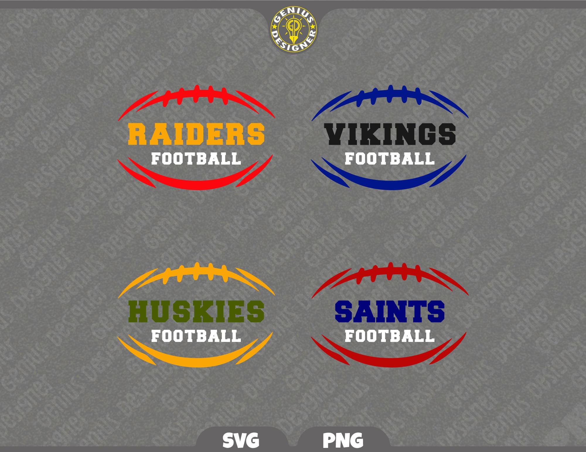 Custom Football Team Name Template SVG PNG: Customizable Design, Game ...
