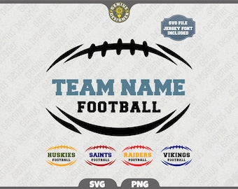 Custom Football Team Name Template SVG PNG: Customizable Design, Game Day, Team Mascot Sublimation and Cut File (Digital File)