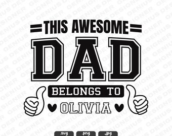 Chemise papa personnalisée SVG | T-shirt personnalisé pour la fête des pères (téléchargement numérique)