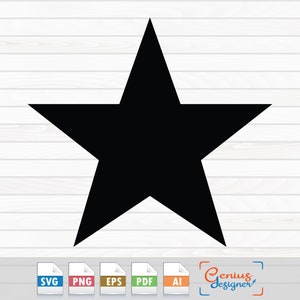 Star Svg File | Five Corner Star | Star Symbol Png | Star Icon Vector | Svg Png,Eps,Pdf,Ai File Digital Download