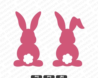 Silueta de conejito SVG / Archivo de corte Cricut de Pascua (PNG, JPG)