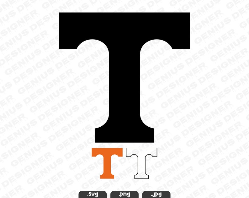 K&ouml;nnte beinhalten: Schwarze Silhouette des Buchstabens T mit einer wei&szlig;en Umrandung des Buchstabens T darunter. Der Buchstabe T ist orange.