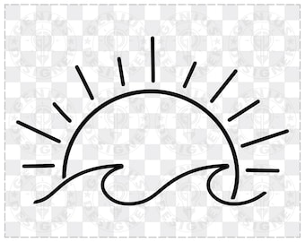 Sunrise Ocean Wave SVG | Beach Summer Clipart (Digital Download)