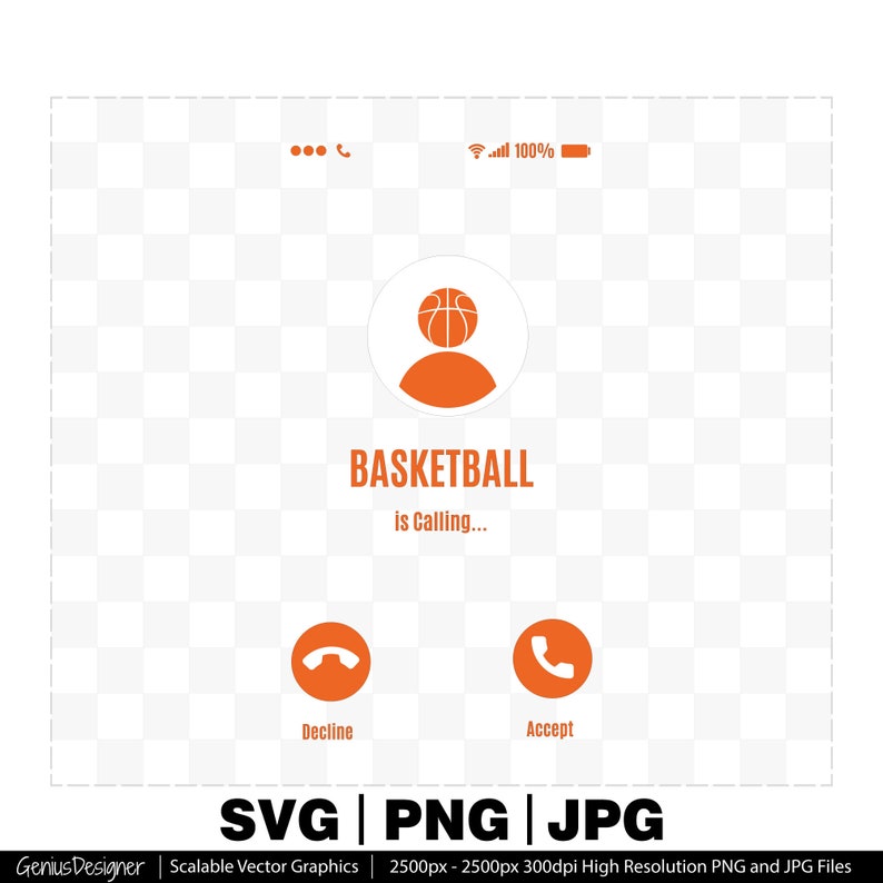 Basketball is Calling SVG | Incoming Call Screen T-shirt Design ...