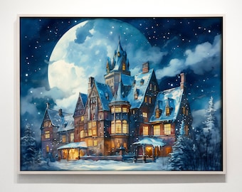 Lámina artística de la Escuela de Magia de Invierno: Castillo de Fantasía (Descarga digital)