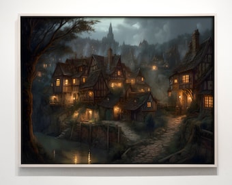 Medieval Tavern Art Print: Moody Dnd Game Room Decor (Digital Download)