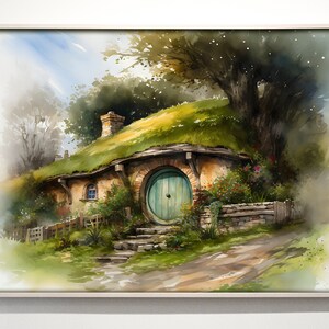 Shire Wall Art Print, Fantasy Painting, Downloadable Digital Print Multiple Sizes Included, Dreamy Art, Magical Art, Digital Download