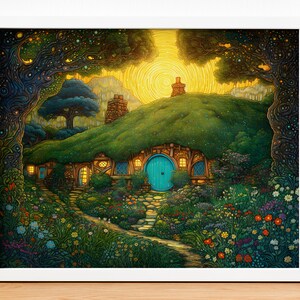 Shire Wall Art | Abstract Art Print | Fantasy Art | Whimsical Wall Art | Printable Wall Art, Magical Art, Downloadable Digital Print