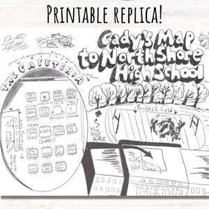 Réplica de mapa para impressão de meninas malvadas, mapa de Cady para Northshore High, clipart de meninas malvadas, digital, clipart de filme, os plásticos, decoração de aniversário,