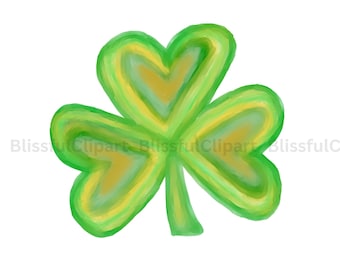 Shamrock PNG, Clover PNG, Whimsical Clipart, Lucky, St Patty's Day Sublimation, Love Shamrock PNG, St Patrick's Day Sublimation, Digital