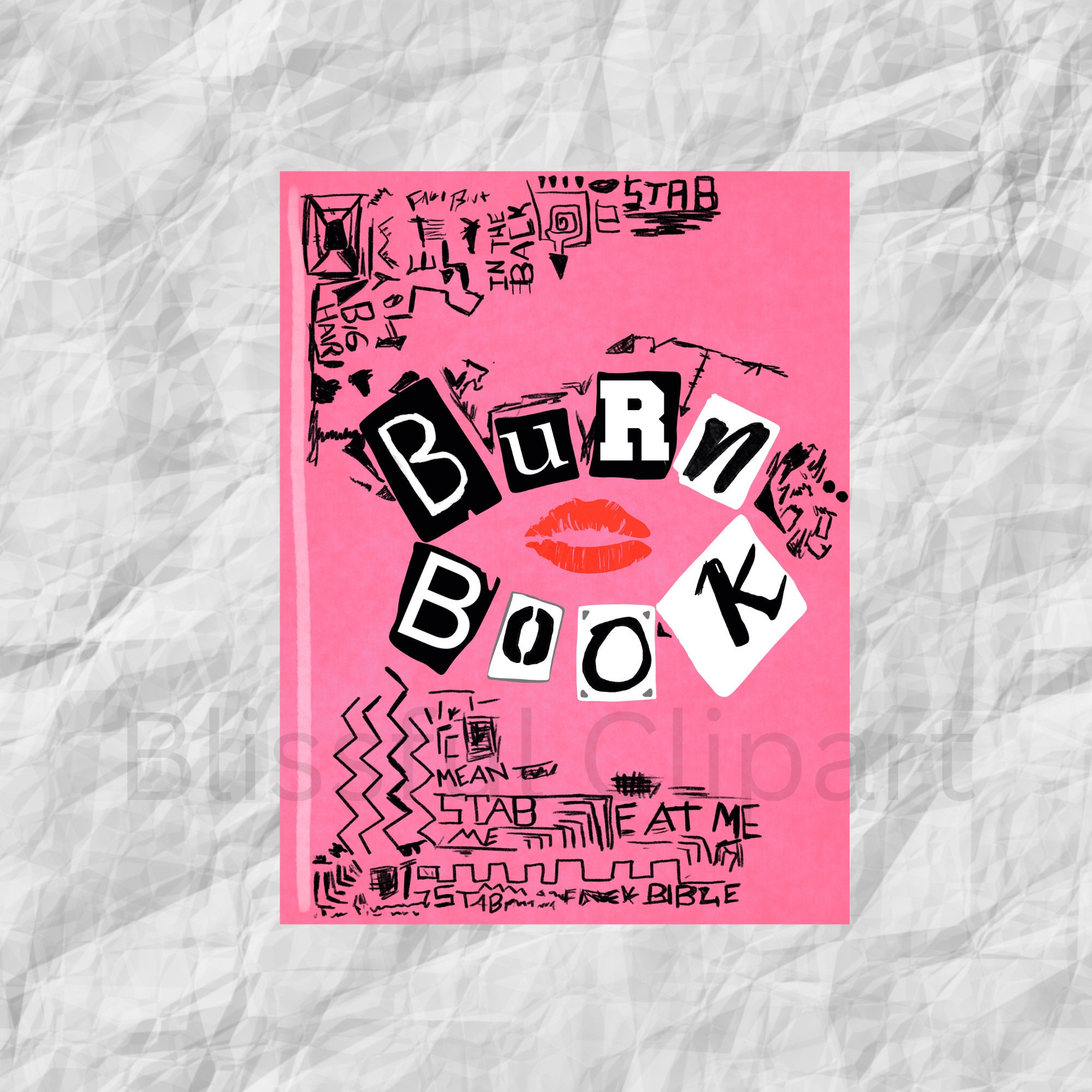 Burn Book SVG Letters Numbers Glyphs, Mean Girls Alphabet Ransom