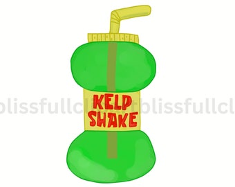 Kelp Shake PNG, Bikini Bottom, Spongebob, Clipart, Digital Download, Under The Sea, Kelp Shake Printable