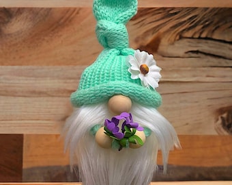 Spring Gnome, Flower Gnome, Summer Gnome, Spring Decoration Gnome, Nature Gnome, Handmade Gnome, Mother’s Day gift, garden gnome,