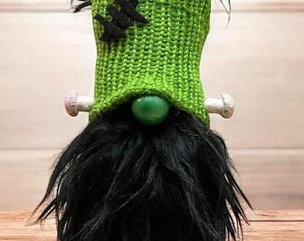 Halloween gnome,  home decor gnome, spooky gnome, knitted gnome, gift gnome, holiday gnome, tiered tray gnome