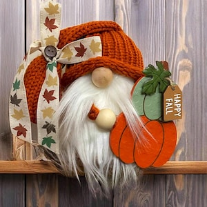 Knitted gnome, fall gnome,garden gnome,farmhouse decor gnome, gift gnome, autumn gnome, thanksgiving gnome, tiered tray decor
