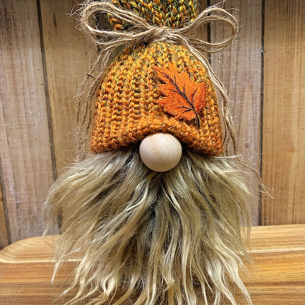 Fall gnome, leaf gnome, tiered tray gnome, farmhouse decor, Halloween gnome