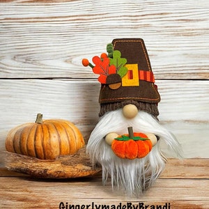 Knitted gnome, fall gnome, Halloween gnome, farmhouse decor gnome, gift gnome, autumn gnome, thanksgiving gnome, tiered tray gnome