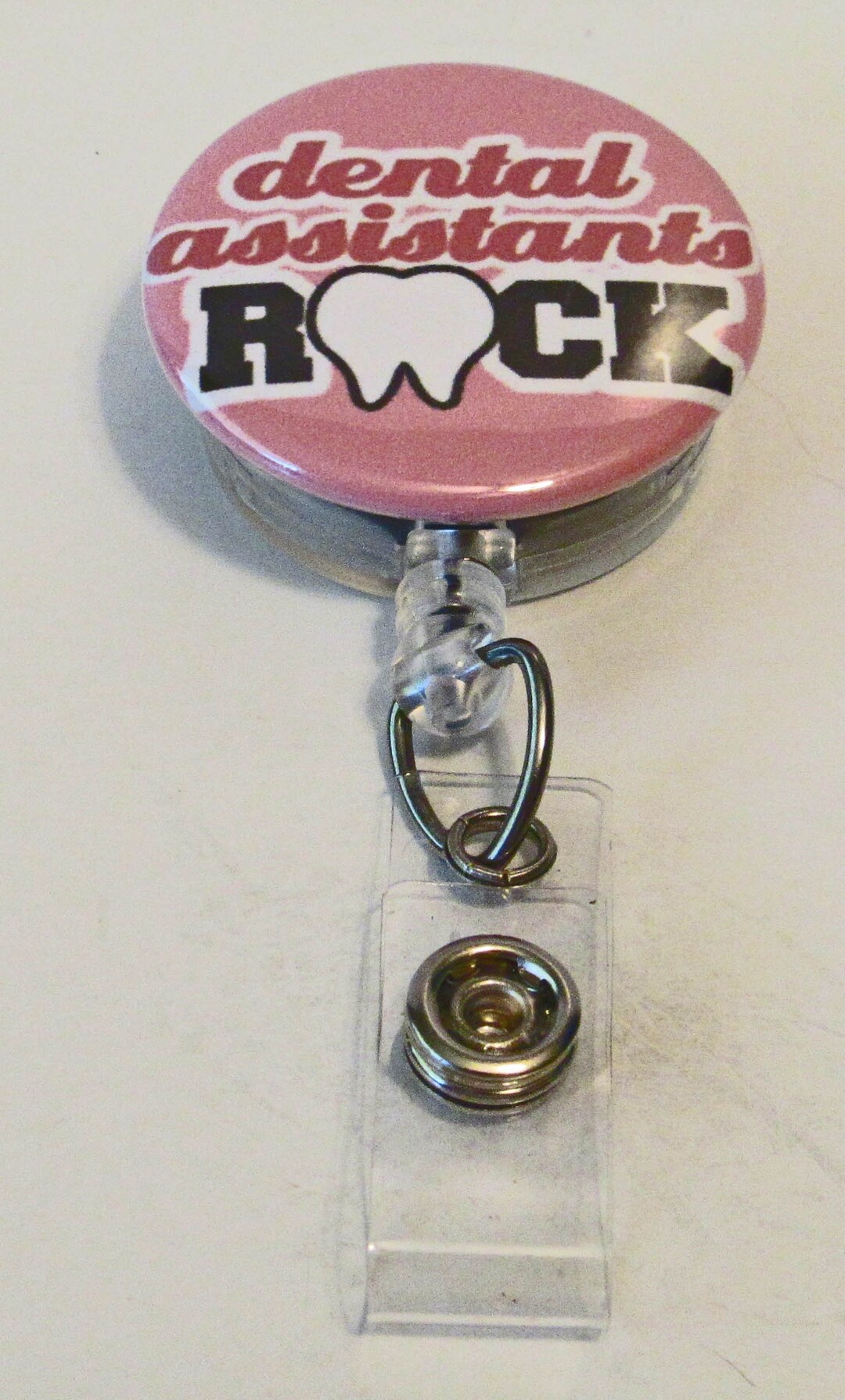 Pretty Pink Dental Assistants Rock Badge Clip Great Gift Idea Etsy