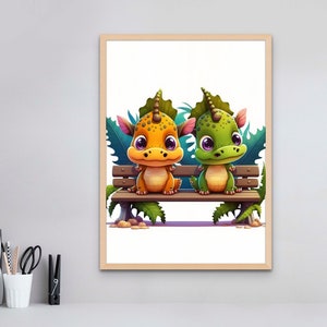 Cute Little Dragon Wall Art, Dragon Art Print, Kids Room Wall Decor, Digital Wall Art, Dragon Art Print, Dragon Nursery Decor