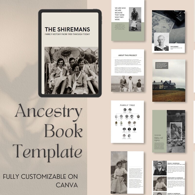 Family Tree Book Template Etsy