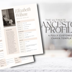Ancestor Profile Template for Genealogy Research Printable - Etsy