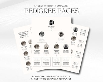 Add-On Pages for Ancestry Book | PEDIGREE PAGES | For Use With Any of Our Ancestry Book Templates