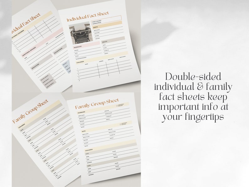 Genealogy Worksheet Bundle | Ancestry Workbook | PRINTABLE ONLY Family ...