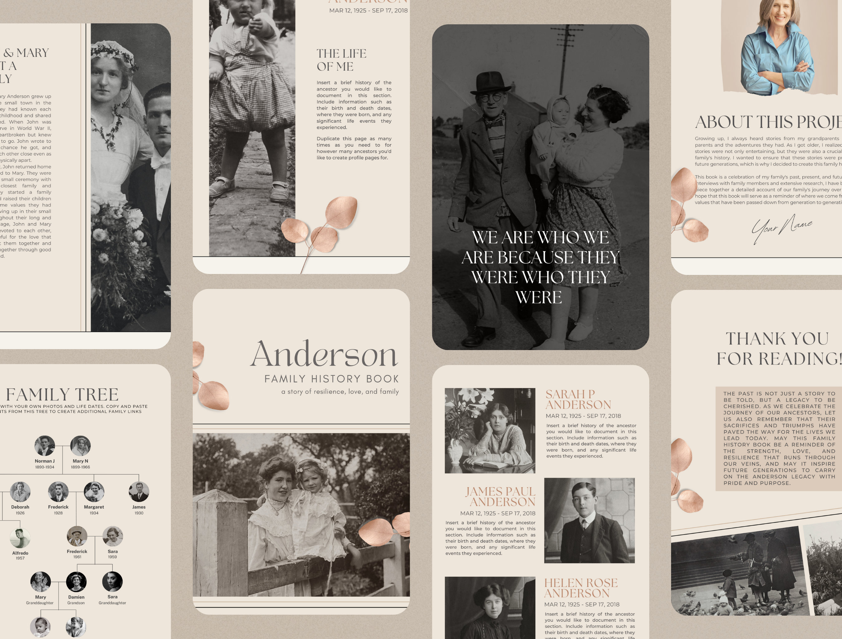 Ancestry Book Template - STANDARD | Printable Family History Genealogy ...