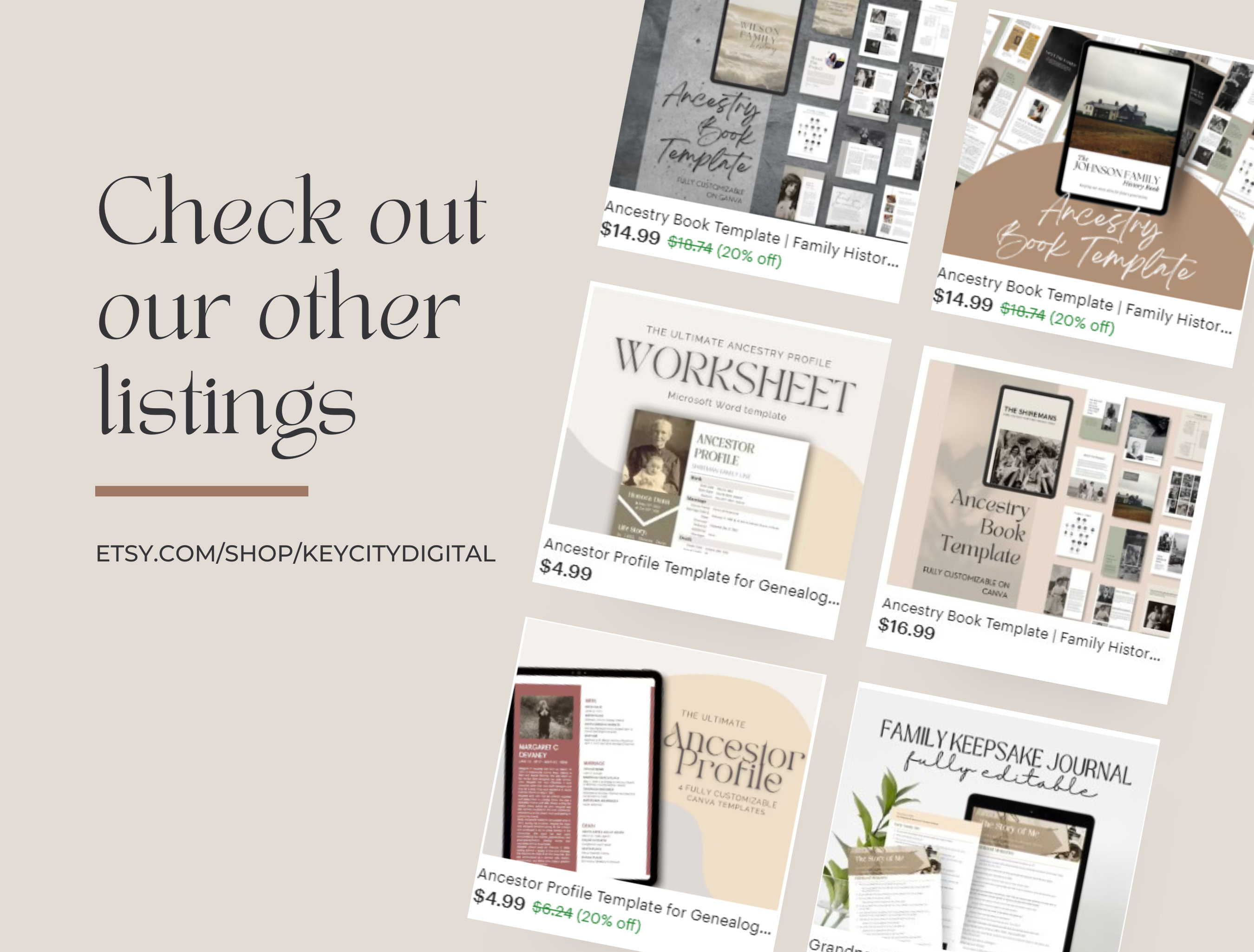Ancestry Book Template - STANDARD | Printable Family History Genealogy ...