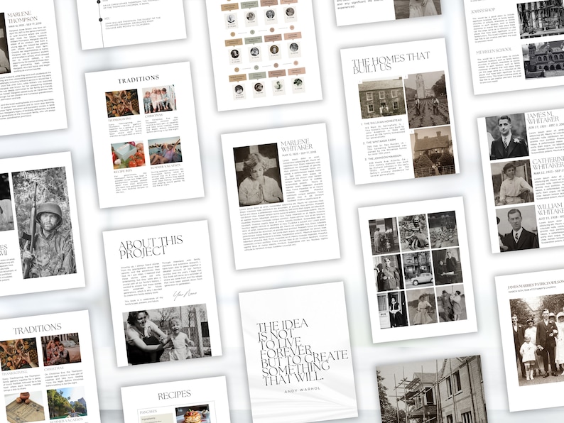 Ancestry Book Template DELUXE Family History Genealogy Printable Unlimited Pages Canva Template Easy To Use, Beginner Friendly image 2