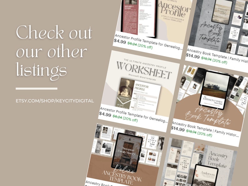 Ancestor Profile Template for Genealogy Research Printable - Etsy