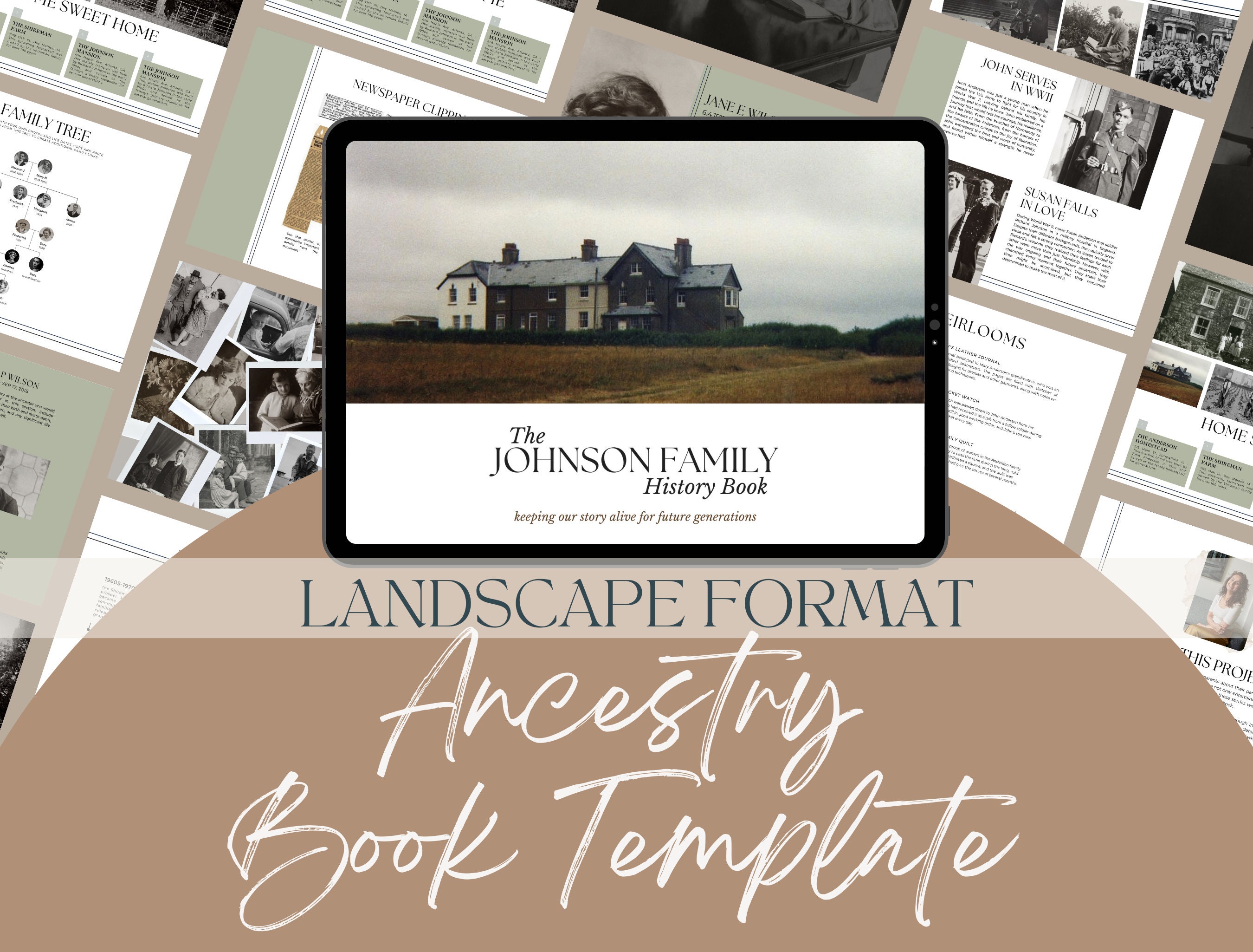 Ancestry Book Template *LANDSCAPE FORMAT VERSION* | Family History ...