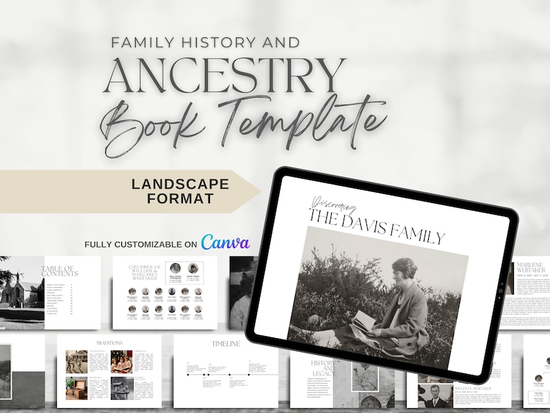 Ancestry Book Template - DELUXE | Family History Genealogy Printable ...