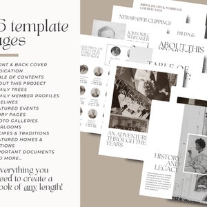 Ancestry Book Template DELUXE Family History Genealogy Printable Unlimited Pages Canva Template Easy To Use, Beginner Friendly image 3