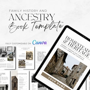 Family History Book Template - Homes & Heritage | Genealogy Printable ...