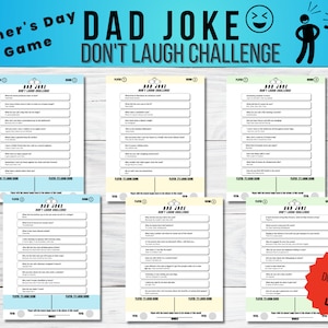 Dad Joke Don't Laugh Challenge - Father's Day Game - Adult Game - Party Game - Virtual Game - Zoom Game - Baby Shower Game - Group Game