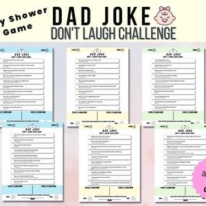 Dad Joke Baby Shower Game, Dad Joke Don&#39;t Laugh Challenge, Baby Shower Activity, New Parent Gift, Fun Baby Shower, Baby Shower Idea