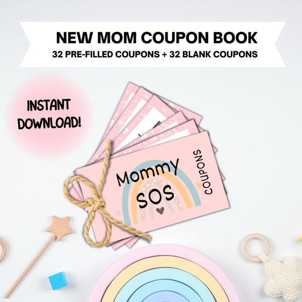 Coupon Book for Mom, First Time Mom Gift, Pregnancy Gift for First Time Mom, New Mom Postpartum Gift, Baby Shower Gift, Baby In Bloom