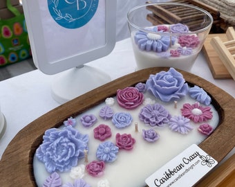 Flowers Dough Bowl Candle - Luxury Dough Bowl Candle