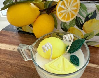 Limoncello Tea Candle – Soy & Coconut Wax – Amalfi Inspired Scented Candle – Summer Citrus Aroma – Eco-Friendly Gift