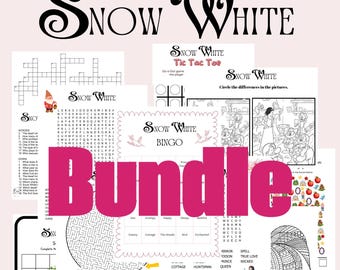 Snow White Activity Bundle: Bingo, Maze, Word Games (PDF)
