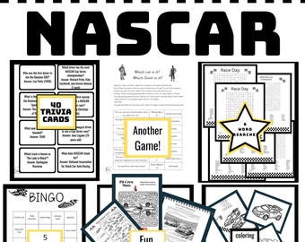 NASCAR Race Day Bundle-Fun for All Ages.This printable activity pack is packed with engaging games and activities for kids and adults alike.