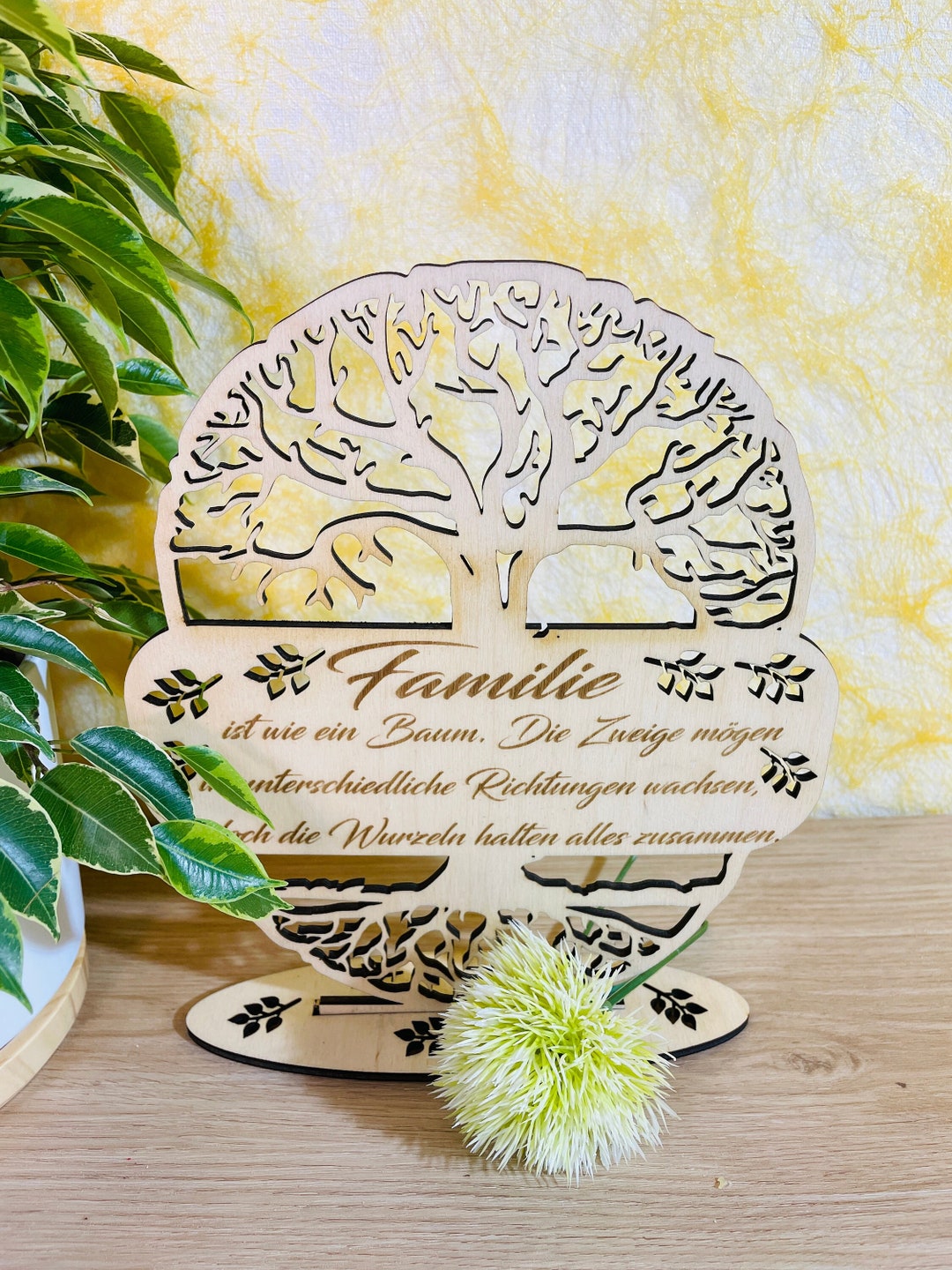 Baum des Lebens aus Holz mit Spruch graviert Etsy.de
