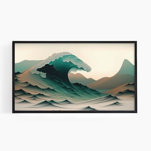 Samsung Frame TV Art, Great Rolling Wave, Hokusai, Samsung Frame TV, Instant Download, TV Frame Art, Digital Artwork