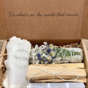 Energy Cleansing Kit, Smudging Kit, Sage, Wildflowers, Palo Santo, Selenite, Crystals, Spiritual Kit, Black Tourmaline, Amethyst, Citrine