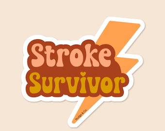 Stroke Survivor Lightning Bolt Sticker | Bright Bold Recovery Decal | Stroke Awareness | Nudge & Co.