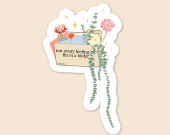 Overflowing Feelings Folder Sticker – Radiant Files Collection | Mental Health Art Sticker