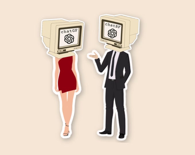 ChatBF Sticker – AI Boyfriend Energy in a Suit